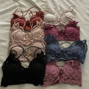 Super cute 8 lacy bralettes